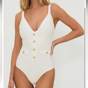 BEACH RIOT Eloise One Piece Swimsuit in I Do Ivory